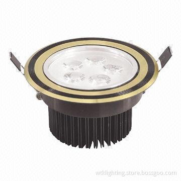 5W Superior LED Ceiling/Downlight with Black and Golden Edge, Aluminum Material
